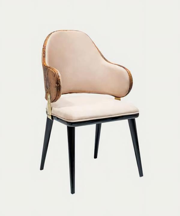 Esszimmerstuhl Mehrfarbig Braun Weiß Schwarz Holz Modern Zeitlos Stilvoll Robust