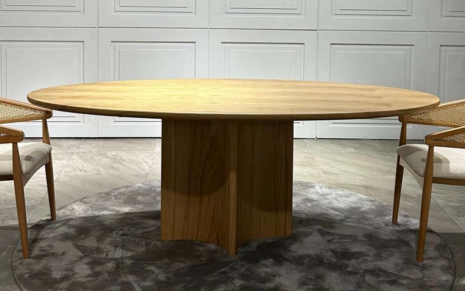 Oval Esstisch Esszimmer Braun Tische Holz 210x100 Esstische Tisch Holz