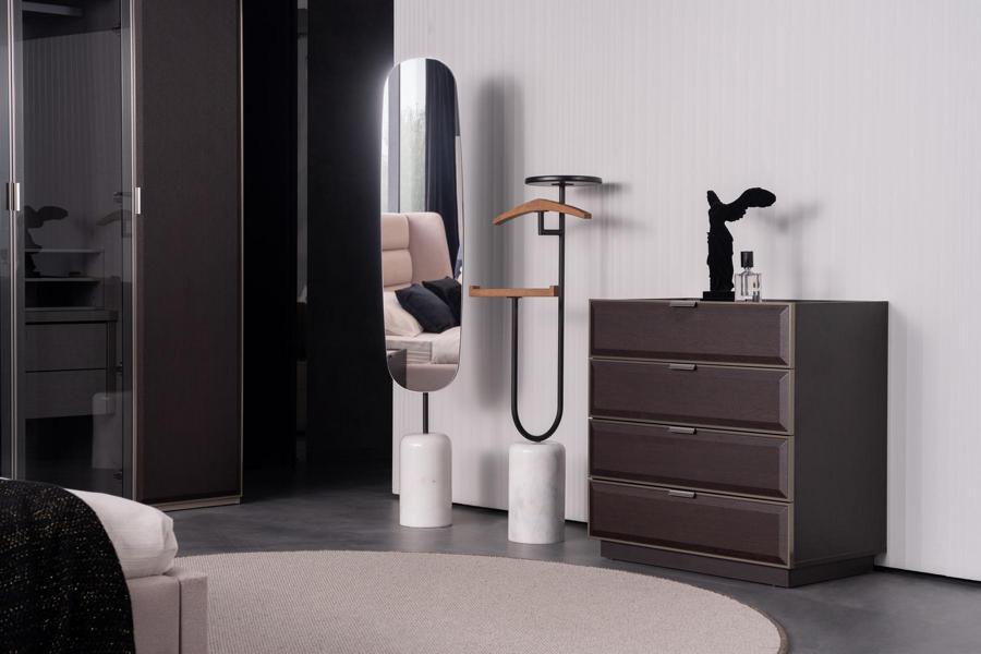 Kommode Kleiderbügel Standspiegel Butler Schrank Spiegel Schlafzimmer Set