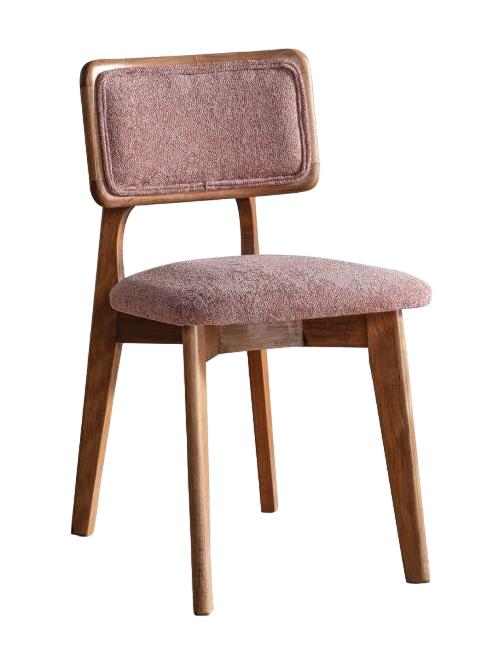 Luxus Esszimmer Holz Stuhl Rosa Ohne Armlehne Design gepolsterter Modern Stuhl