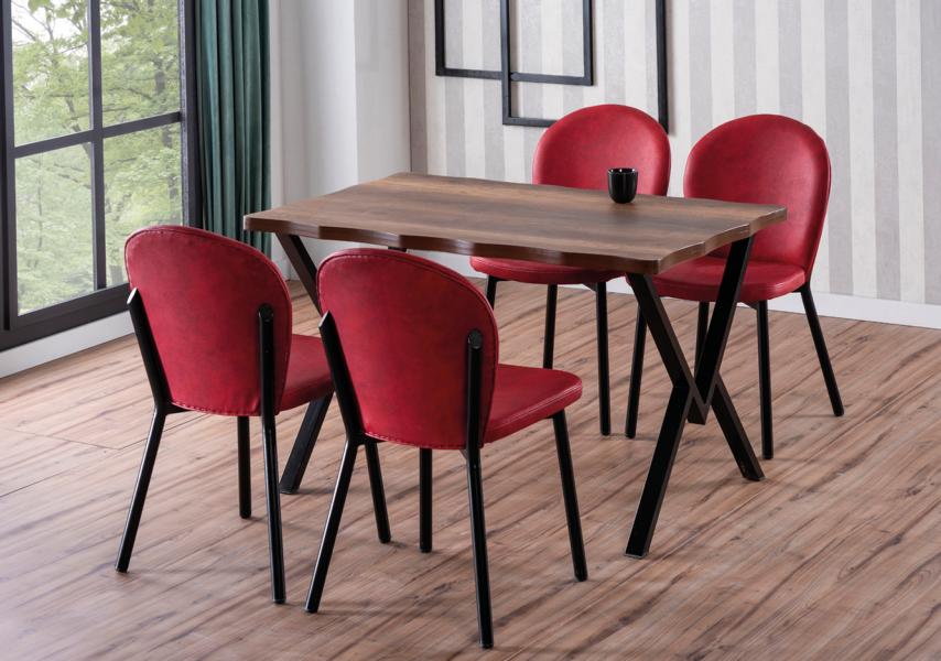 Esszimmer Set Hochwertig Garnitur Tisch 4x Stühle Design Modern Möbel Braun