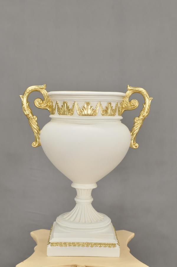 Design Blumen Topf Dekoration XXL Vase Vasen 49cm Handarbeit Deko Kelch Pokal