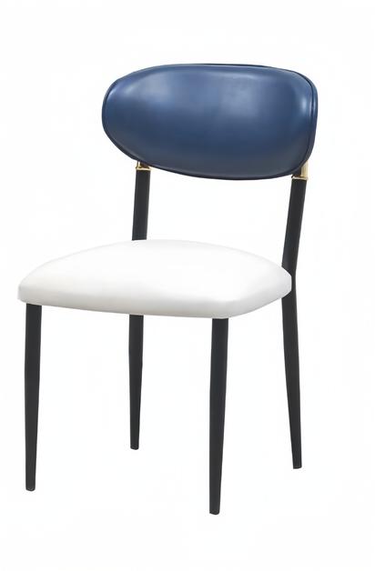 Lehnstuhl Stuhl Esszimmer Polsterstuhl Moderne Design Textil Weiß Luxus Blau