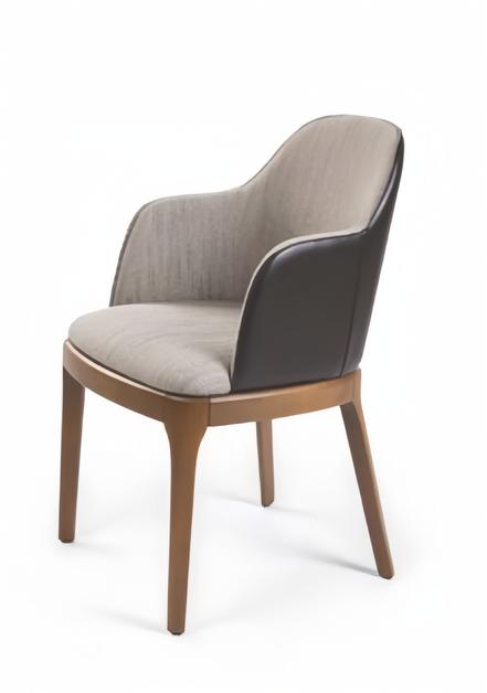 Lehnstuhl Stuhl Polsterstuhl Moderne Design Textil Grau Esszimmer Luxus