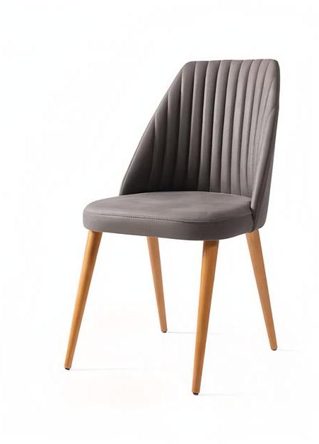 Moderne Polsterstuhl Design Braun Lehnstuhl Stuhl Armlehne Esszimmer Luxus