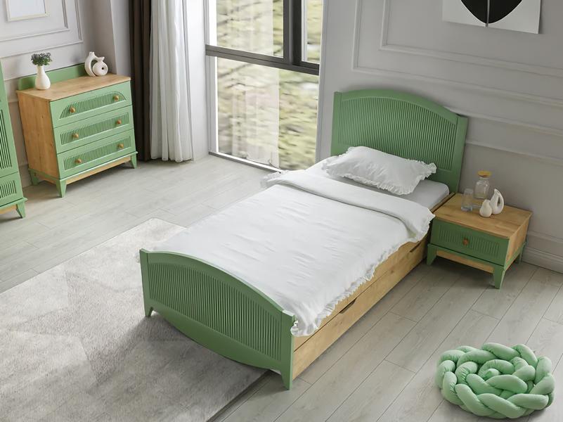 Schlafzimmer Jugendzimmer Set Kinderzimmer Bett Nachttisch Kommode 3tlg Neu