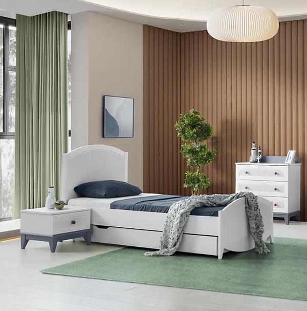 Luxus Modern Kinderzimmer Set Besteht aus Bett+Nachttisch+Kommode 3tlg. Neu