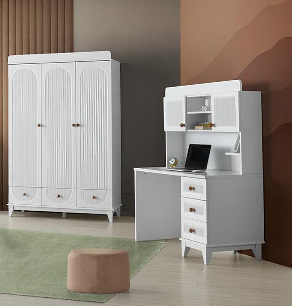 Weißer Kinderzimmer Schrank Schreibtisch Kleiderschrank Luxus Holz Schränke Neu