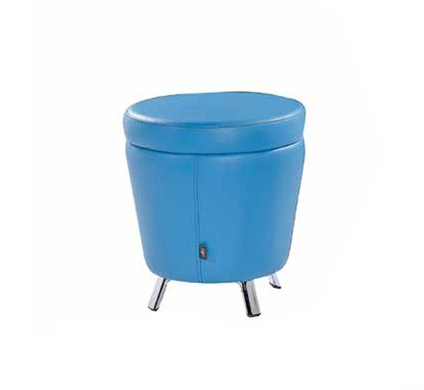 Hocker Barhocker Luxus Polsterhocker Modern Designer Wohnzimmer Leder Blau