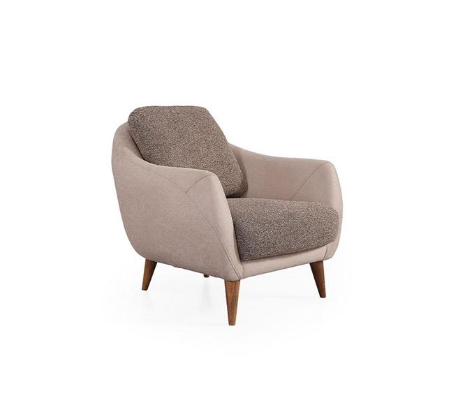 Elegantes Wohnzimmer Grau 1 Sitzer Sofa Design Textil Sessel Couch Neu