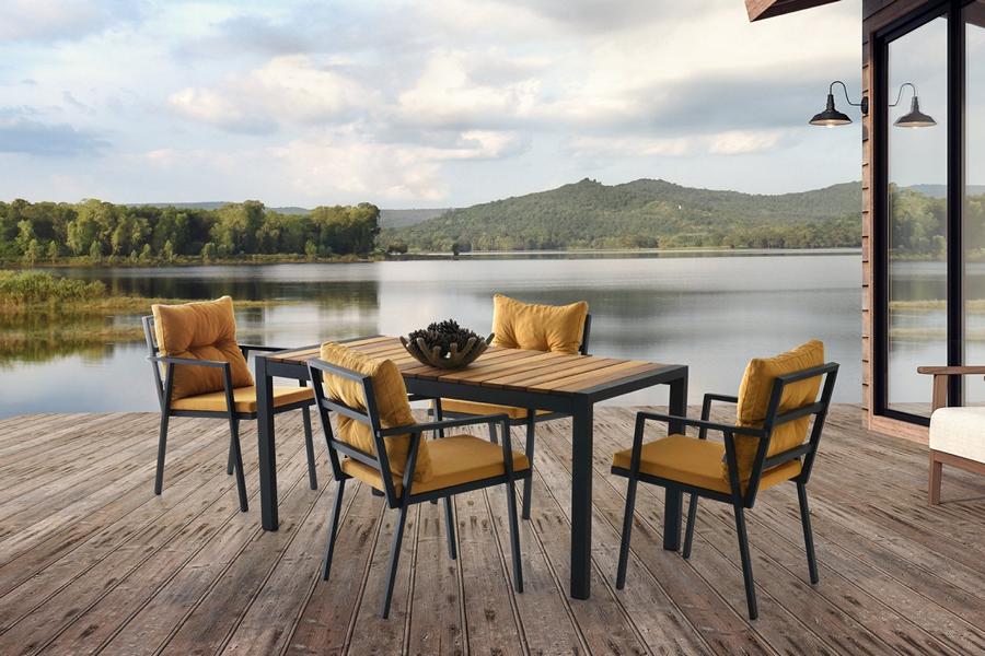 Esszimmer Essgruppe Essecke Holztisch Esstisch Stühle Set 7tlg Gelb