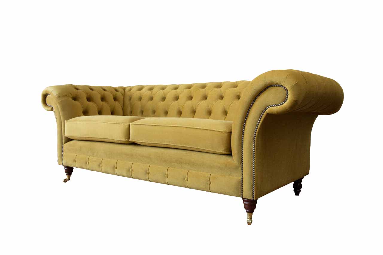 Chesterfield Dreisitzer Luxus Sofa 3 Sitzer Sofas Stoff Design Couch Textil