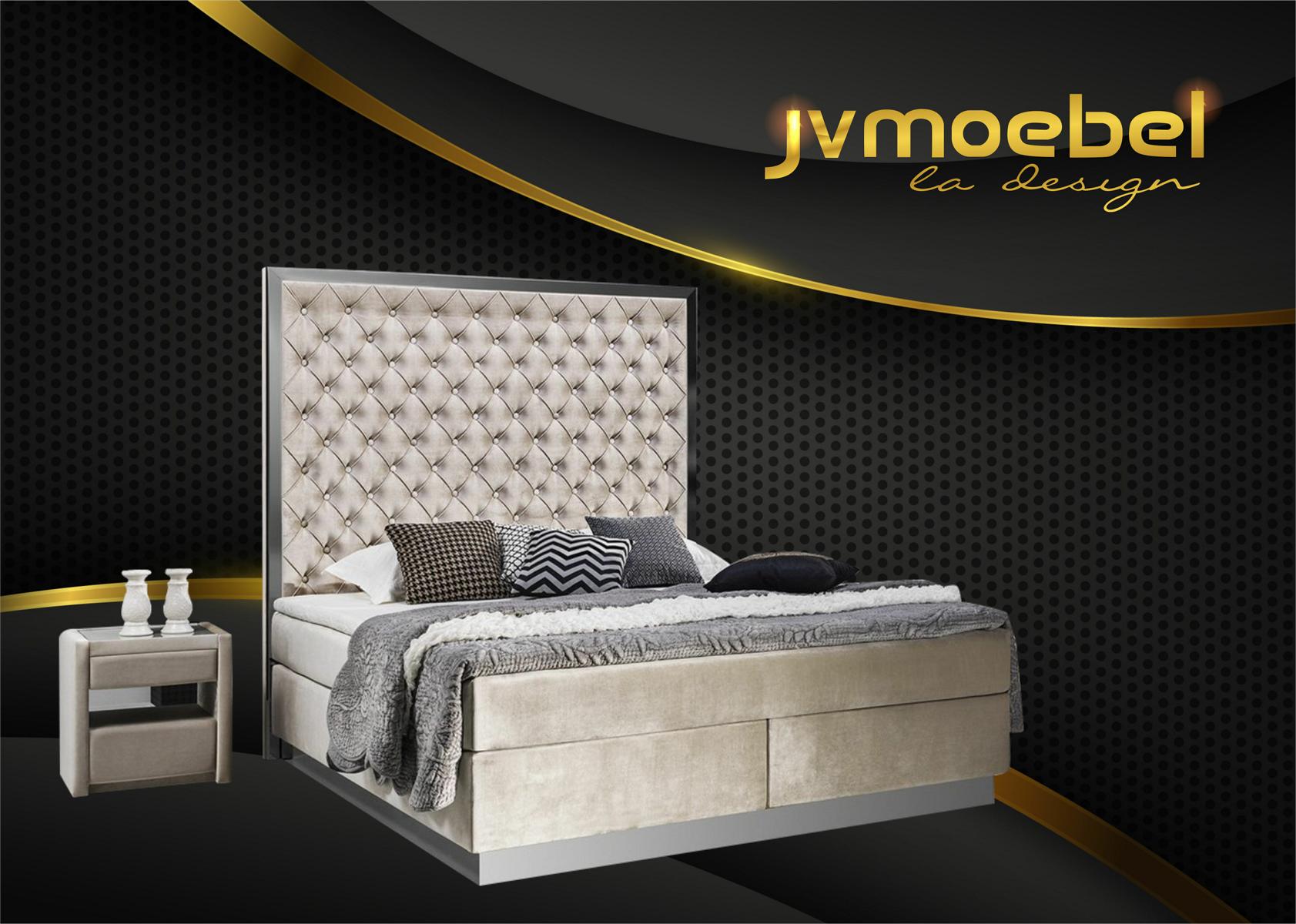 Komplettes Bett Boxspring Betten Luxus Design Schlafzimmer Möbel Edelstahl Neu
