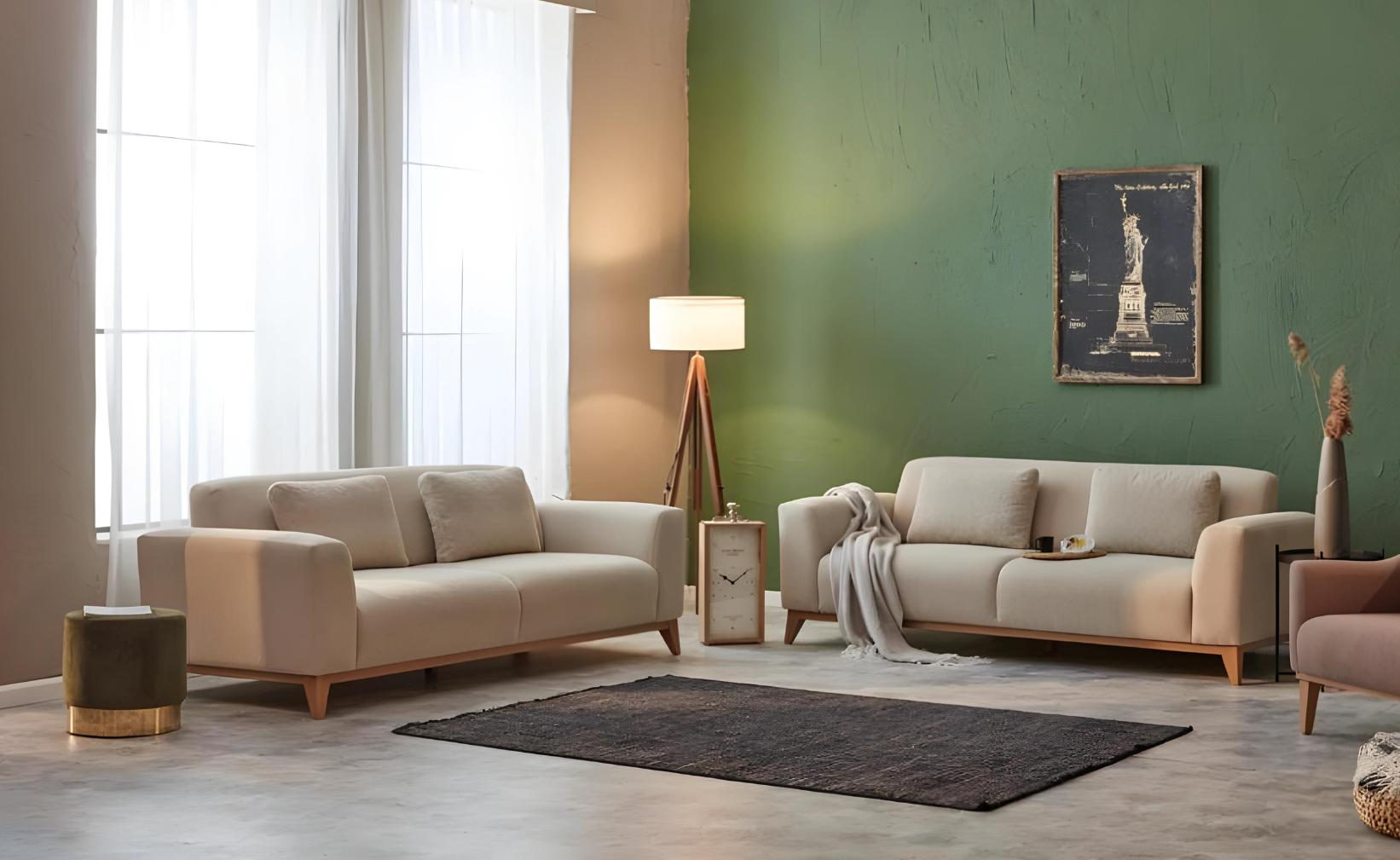 Luxus 2x Sofa Dreisitzer Couch Wohnzimmer Set 3+3 Sitzer Modern Polstermöbel