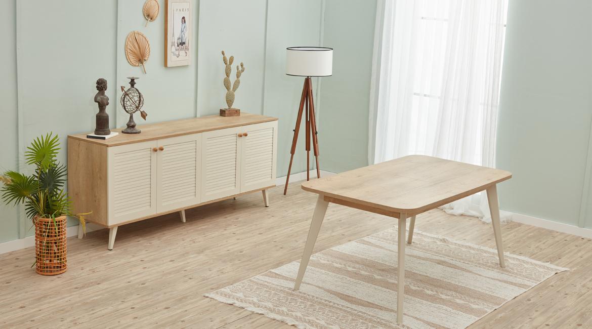 Esszimmer Set 2tlg Esstisch Modern Anrichte Holzmöbel Design Sideboard