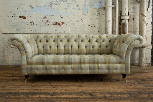 Chesterfield Sofa 3tlg. Set Sitzer Samt Velour Garnitur Design Farbwahl Original