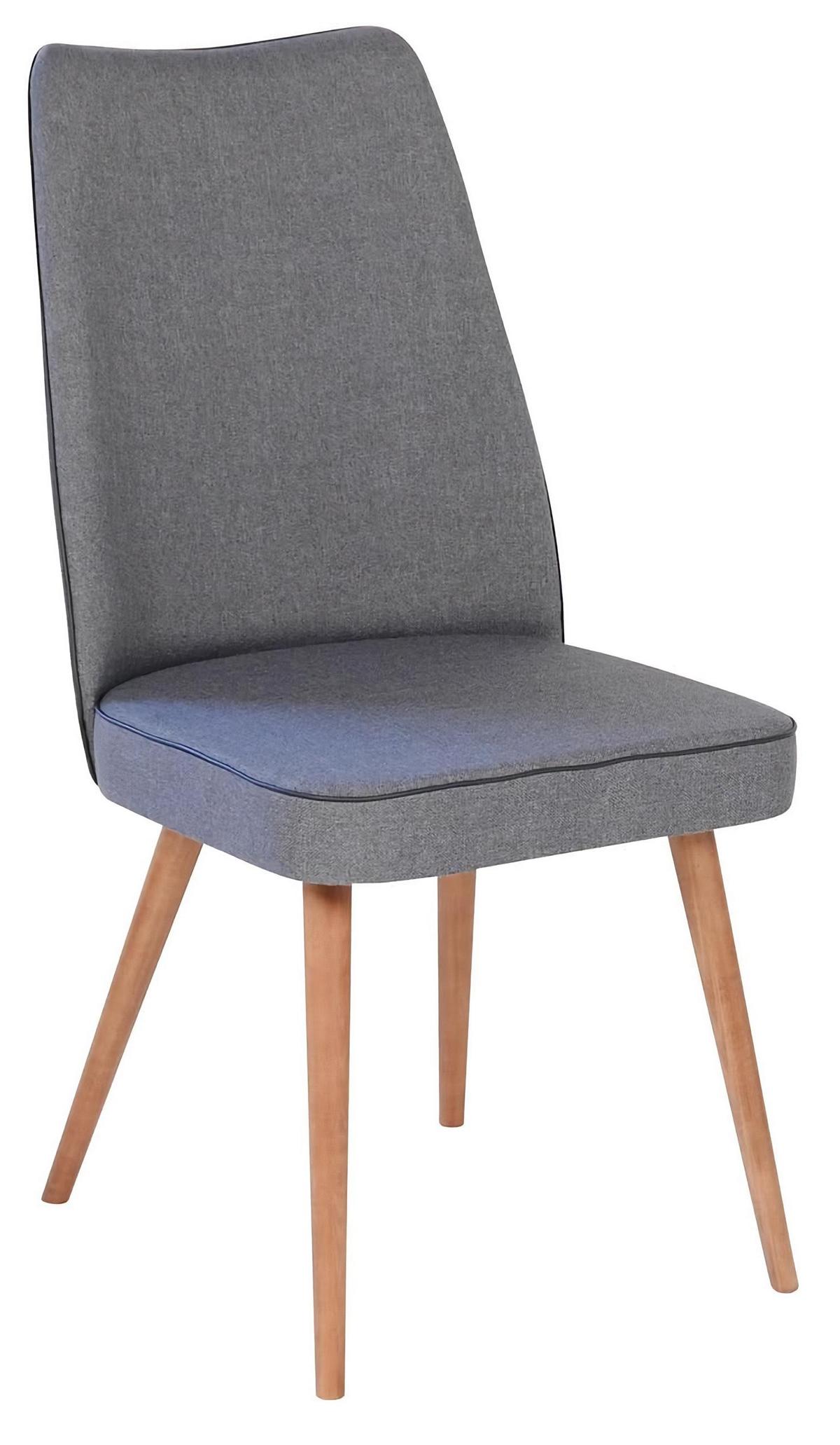 Grau Stuhl Designer Esszimmer Stühle Holzmöbel Einrichtung Textil Lehnstuhl