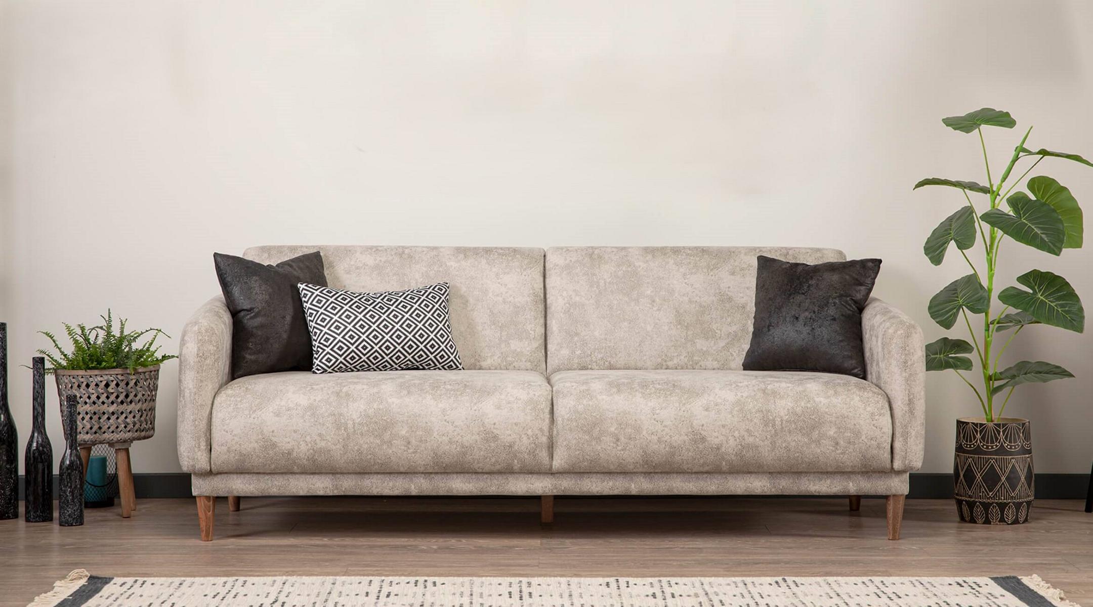 Couch Sofa 3 Sitzer Wohnzimmer Polstermöbel Modern Textil Einrichtung