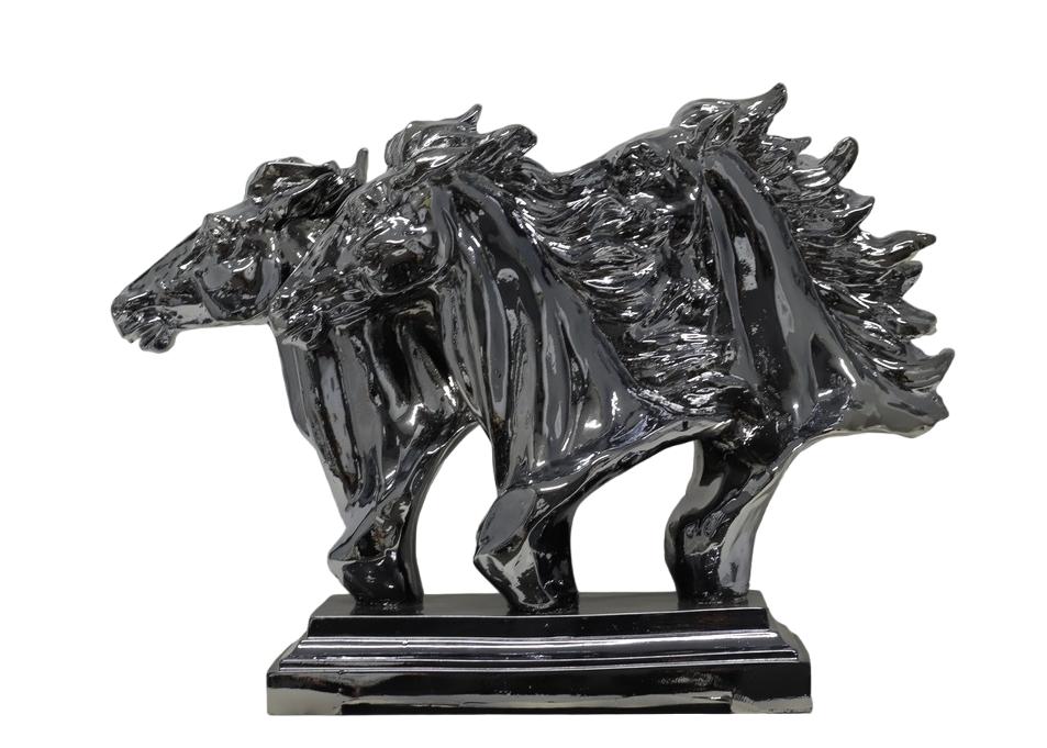 Design Dreifache Pferde büste Figur Statue Skulptur Figuren Dekoration Skulptur