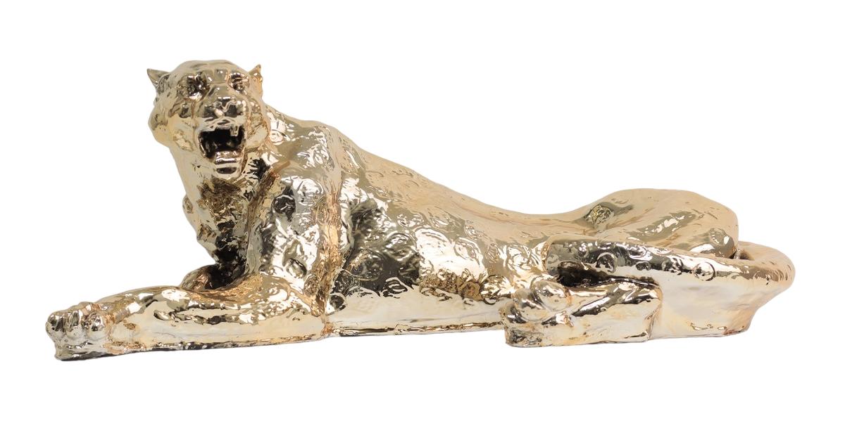 Design Der große Leopard lehnte sich Figur Statue Skulptur Figuren Dekoration