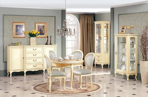 Esszimmer Set Anrichte Klassisches 2x Vitrine Stilvoller Luxuriöses Essgruppe
