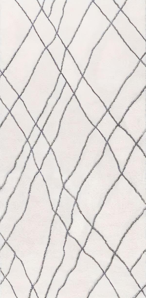 Weiß Teppich Wohnzimmerteppich Kunstteppich Kurzflor Blau Linien Muster