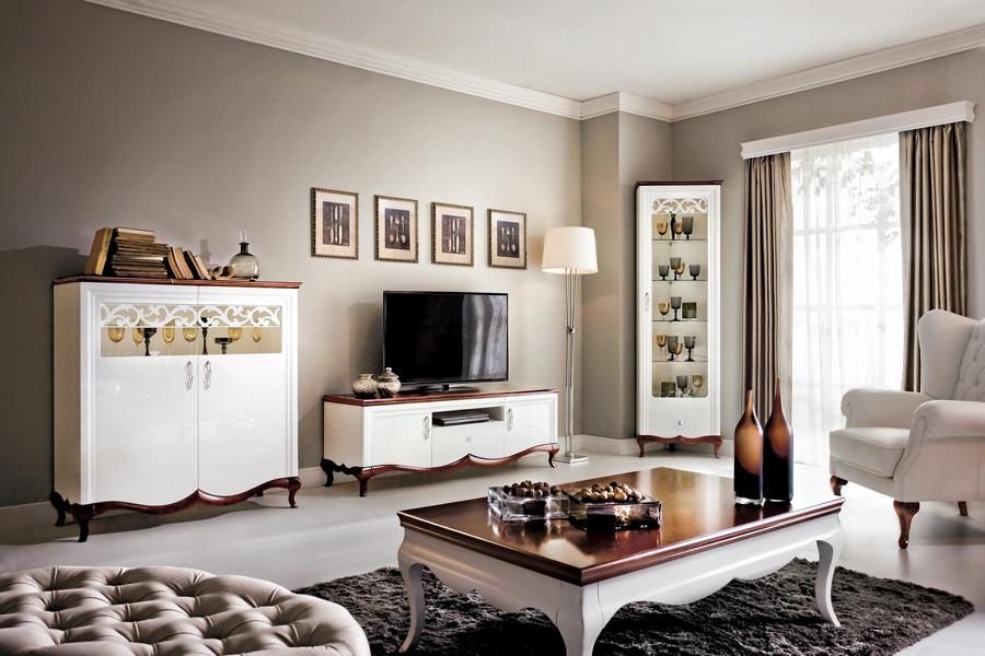 Wohnzimmer Set TV-Lowboard Holzmöbel Luxuriöses Sideboard Komplett Eckvitrine