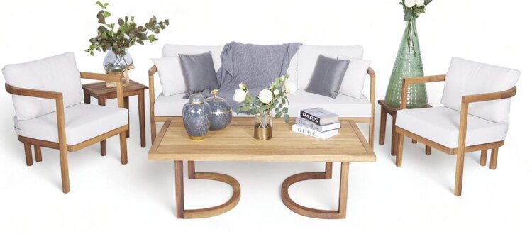 Stilvolle Garten Sitzmöbel Sofa 3 Sitzer 2x Sessel Couchtisch 4tlg Gartenmöbel