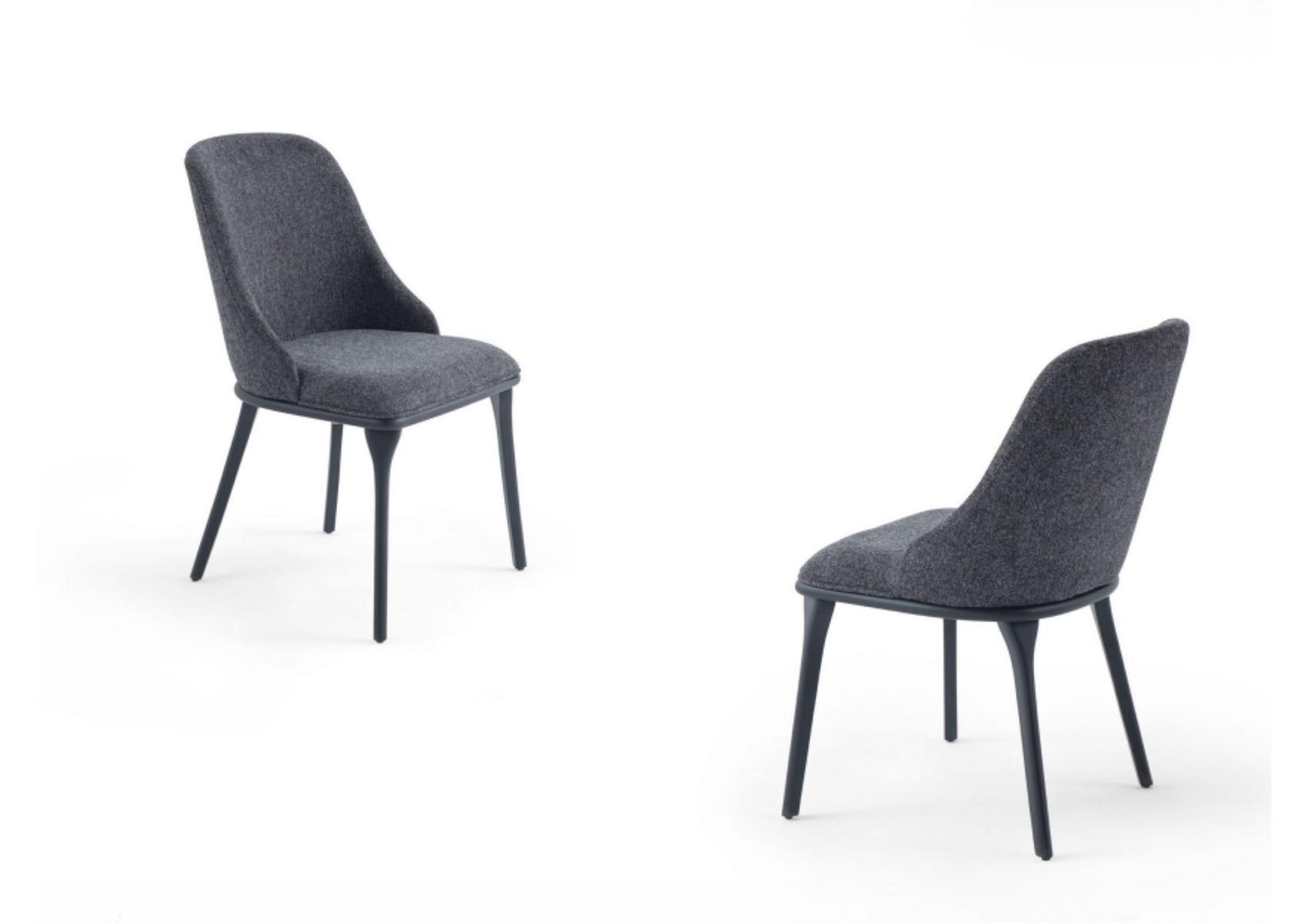 Luxus Stuhl Grau Sitzmöbel Polsterstuhl Esszimmer Sitz Designer Lehnstuhl