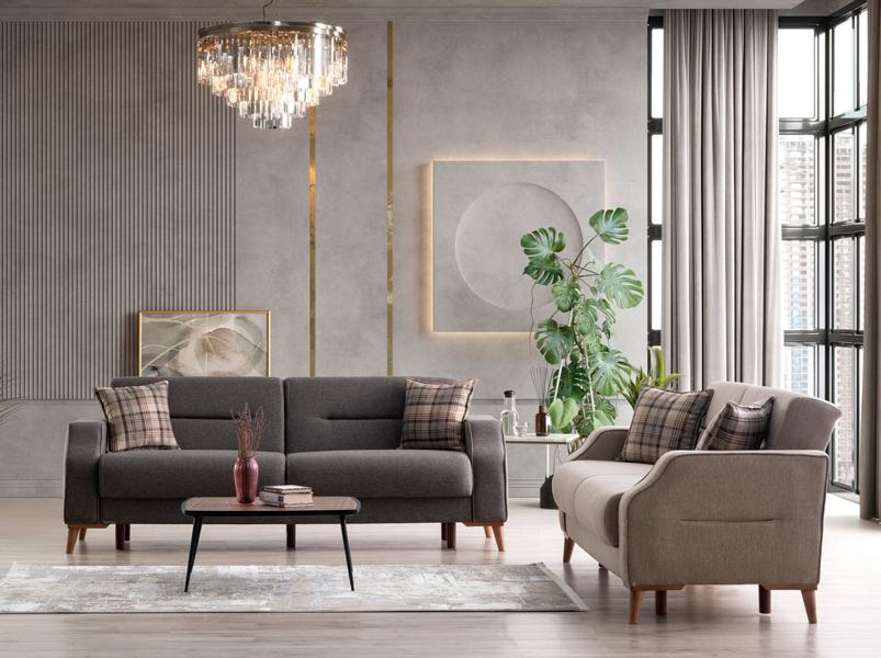 Komfortable Sofagarnitur 3+3 Sitzer Stilvolles Design für entspanntes Wohnen