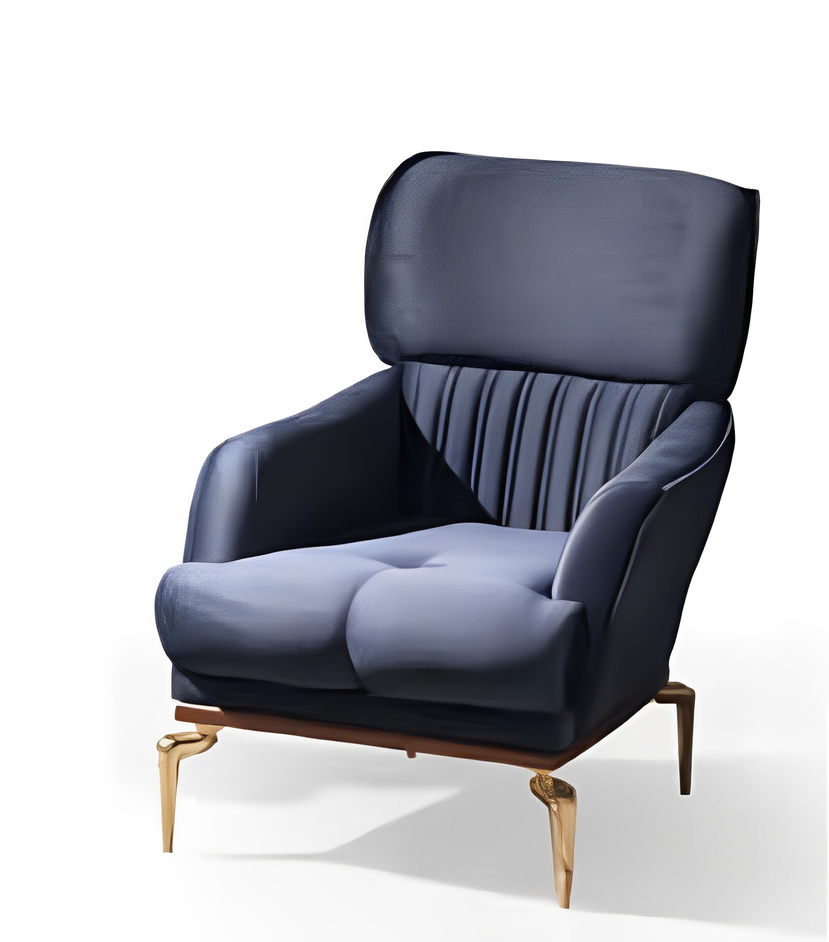 Sessel 1 Sitzer Wohnzimmer Moderne Design Elegantes Möbel Blau Luxus