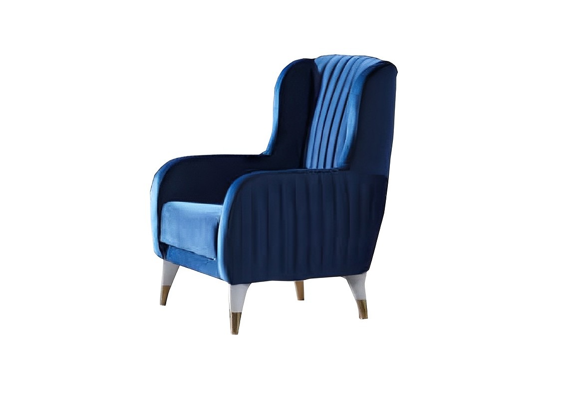 Sessel 1 Sitzer Wohnzimmer Moderne Design Elegantes Möbel Blau Luxus