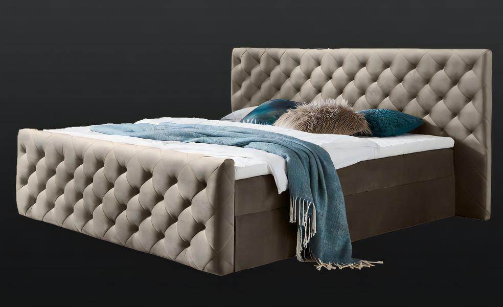 Moderner Doppelbett Bett Schlafzimmer 180сm Matratze Hochwertig Chesterfield