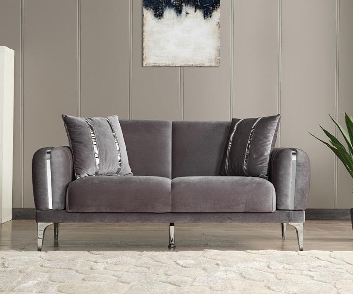 Grau Dreisitzer Sofa Lounge Luxus 2-Sitzer Design Couchen Polster Sofas
