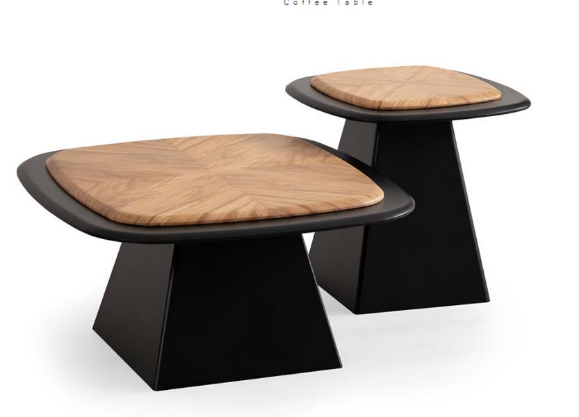 Designer Couchtisch Set  2x Tische Holz, modernes Design 2-tlg für Wohnzimmer