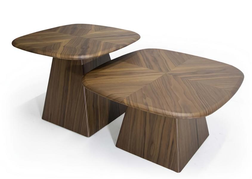 Designer Couchtisch Set  2-teilig, Holz stilvolle Möbel für modernes Wohnzimmer