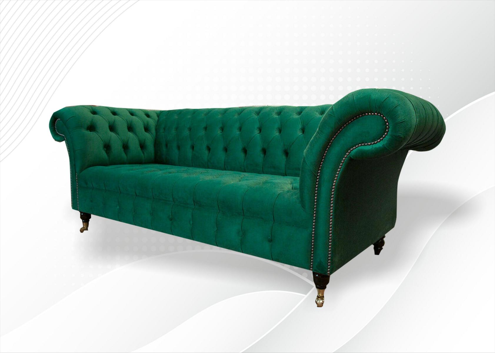 Grün Designer Sofa Couch Polster XXL 3 Sitzer Big Sofas Couchen Textil Leder