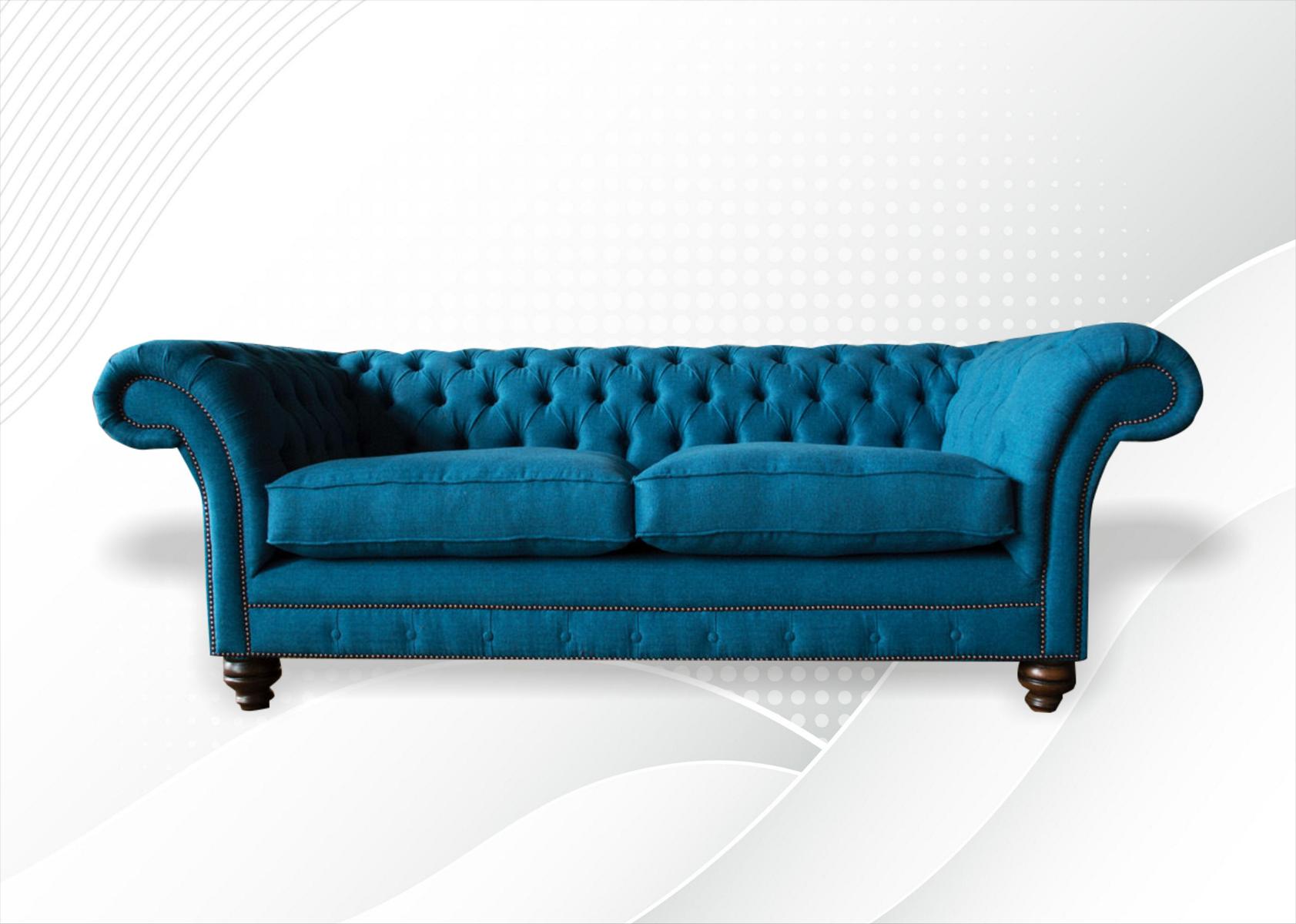 Turkis Polster Sitz Couch 3 Sitz Garnitur Sofa Sofas Couchen Samt Dreisitzer Neu
