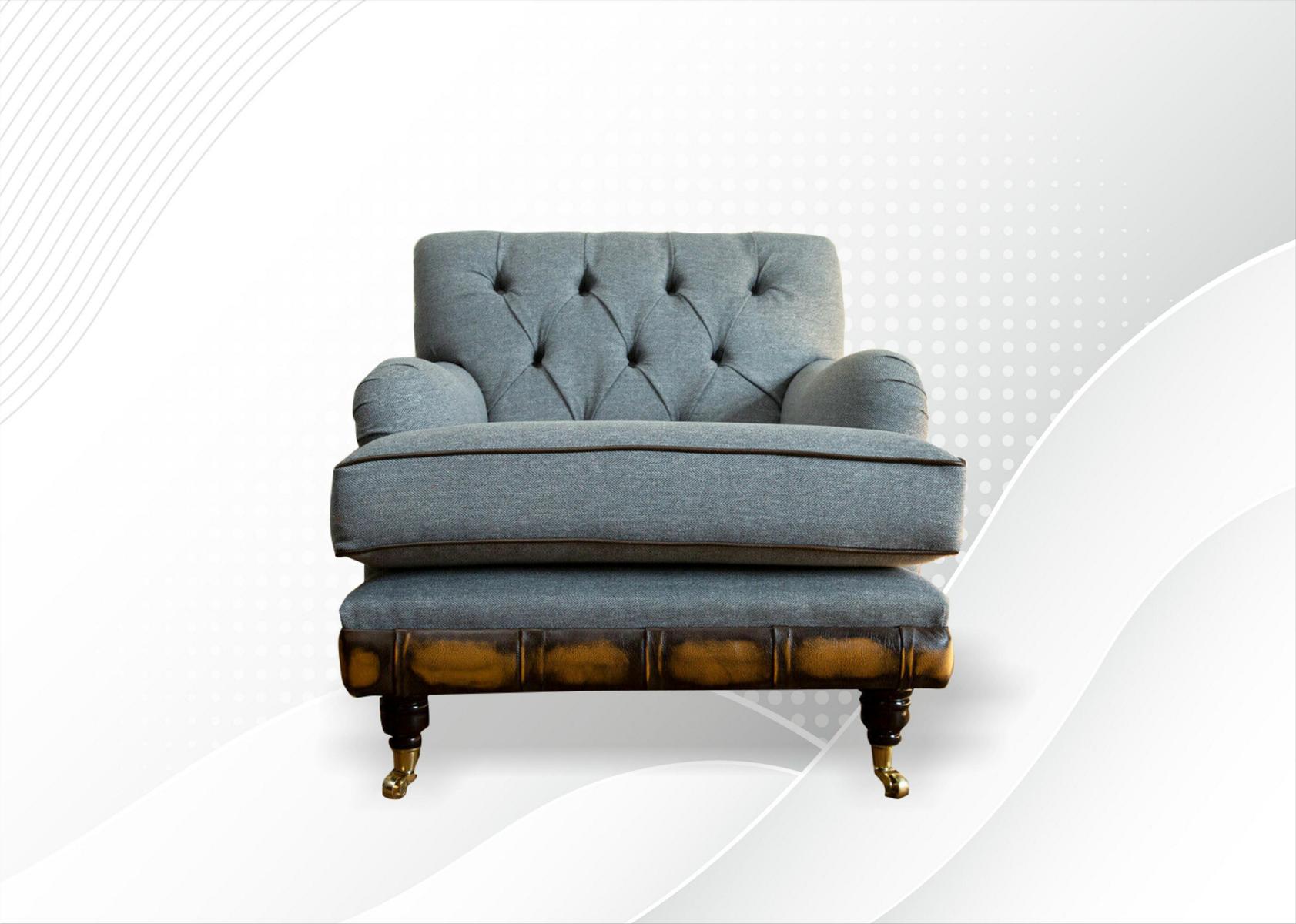 Design Luxus Chair Sessel Sofa 1 Sitzer Fernseh Lounge Chaise Sofa Leder Textil