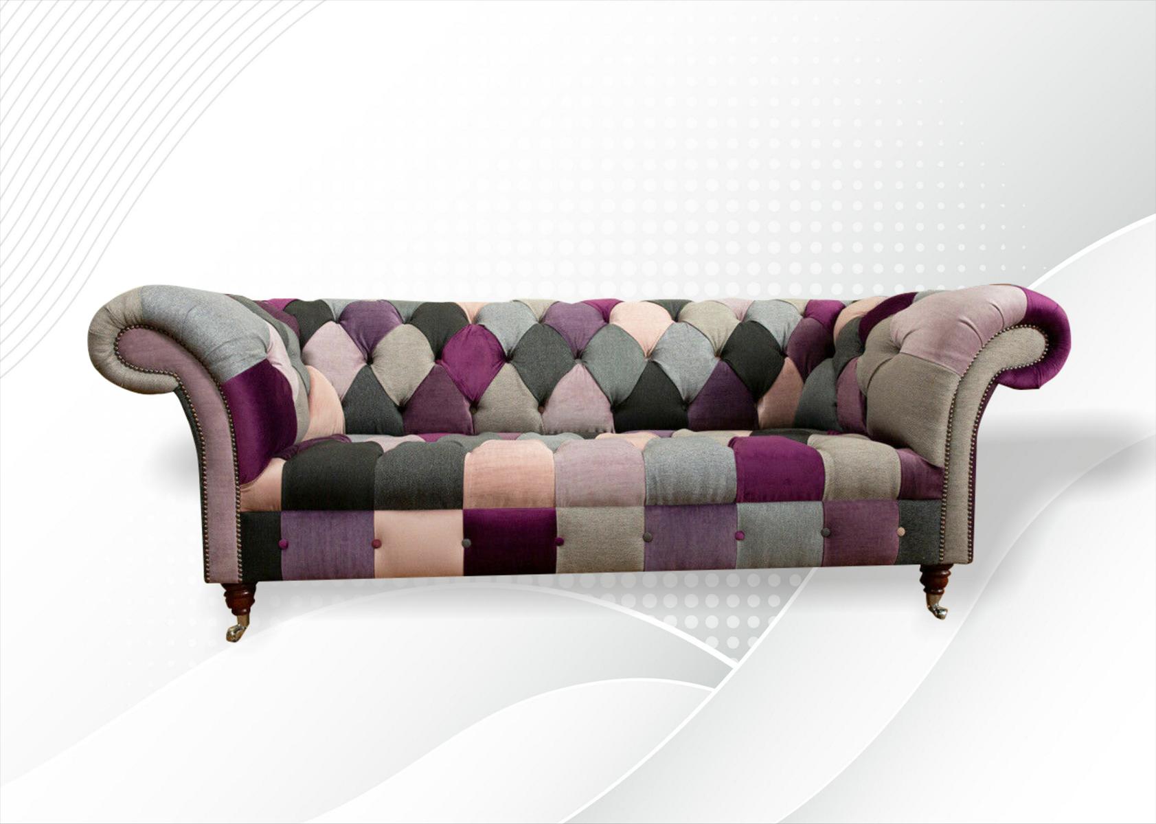 Stoffsofa Couch Dreisitzer Garnitur Design Modern Sofas Sofa 3 Sitzer Bunt Neu