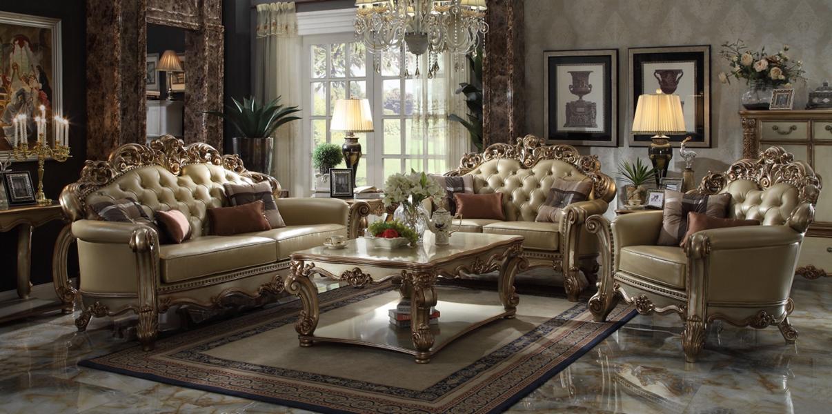 Luxus Wohnzimmer Sofa 3+2 Sitzer Sessel Couchtisch Königliches Design