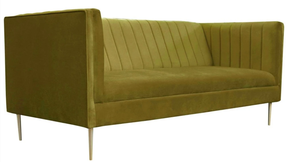 Grünes Sofa Stoff Wohnzimmer Dreisitzer Design Couchen Polster Sofas Luxus Möbel