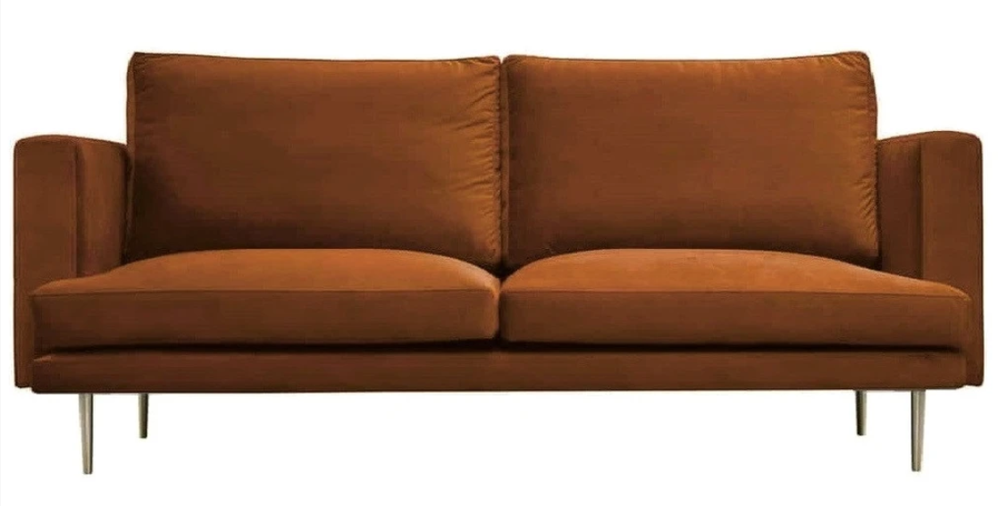 Sofa Kreative Dreisitzer Orange Stoff Wohnzimmer Design Couchen Polster Sofas