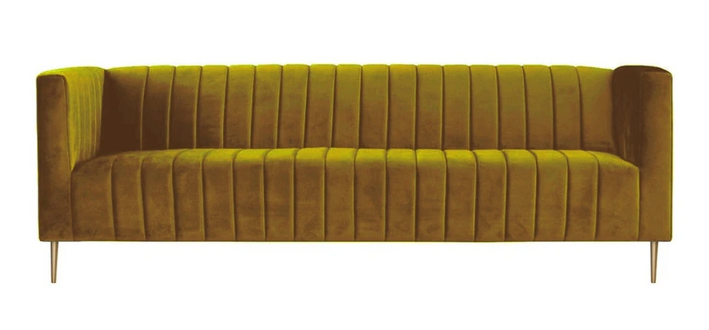 Dreisitzer Braun Italienische Möbel Sofa Stoff Wohnzimmer Couchen Polster Sofas