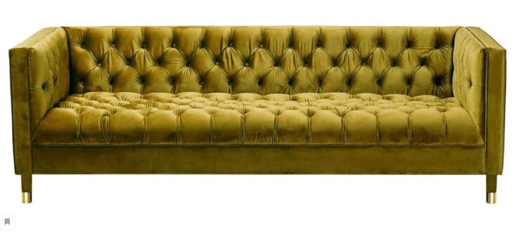 Gelb Dreisitzer Textil Chesterfield Wohnzimmer Modern Design Couchen Sofa Neu