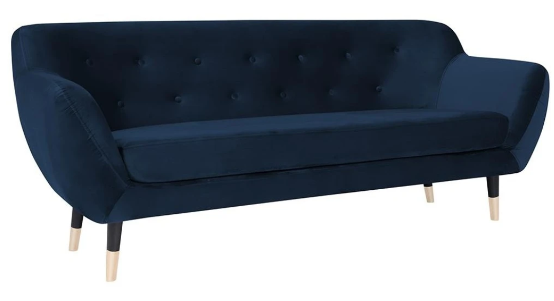 Blau Sofa Stoff Wohnzimmer Design Couchen Polster Sofas Chesterfield Dreisitzer