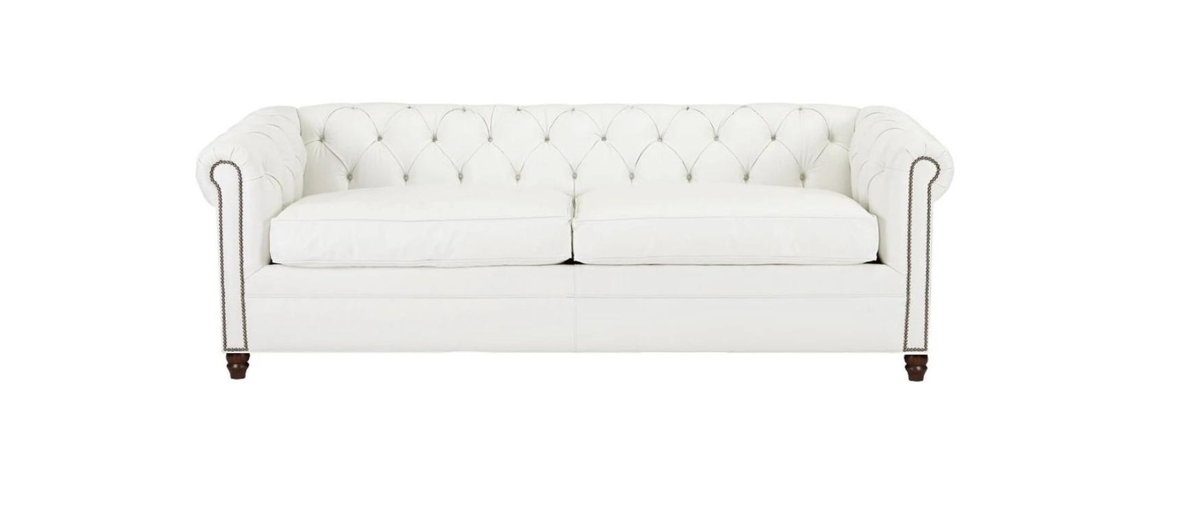 Weiß Chesterfield Modern Design Dreisitzer Couchen Leder Sofa Ledersofa Möbel
