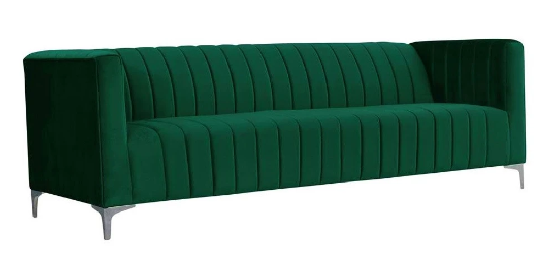 Grün Sofa Italienische Dreisitzer Stoff Wohnzimmer Design Couchen Polster Sofas