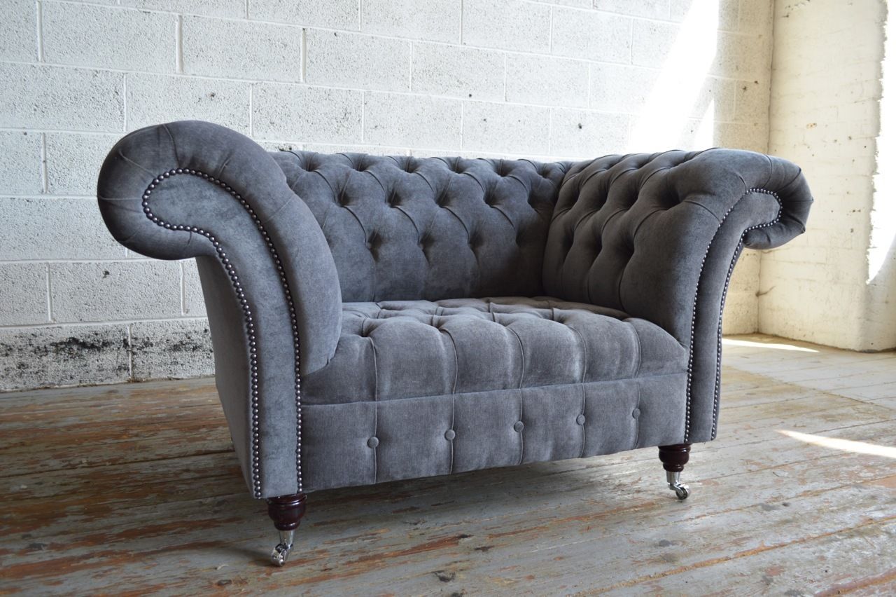 Chesterfield Sessel Fernseh Design Polster Sofa Couch Chesterfield Textil Neu D1