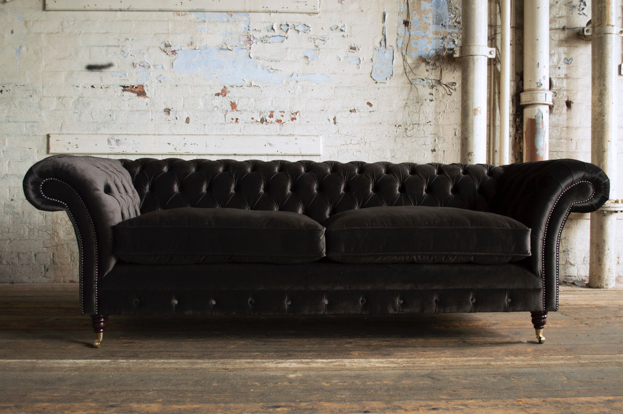 Chesterfield Design Luxus Polster Sofa Couch Sitz Garnitur Leder Neu Sofas #202
